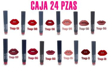 Caja Lip Gloss Matte Larga Duracion Pink 21 24 piezas Gama A M728-CAJA