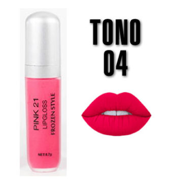 Labial LipGloss Frozen Style Pink 21 tono 4 M1405