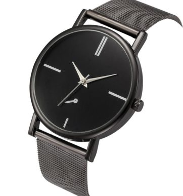 Reloj negro extensible metal elegante R2538