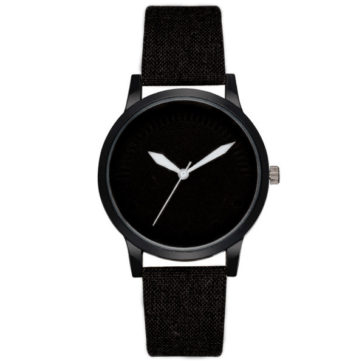Reloj negro de caballero elegante extensible piel sintética R2557