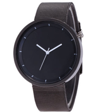 Reloj negro de caballero elegante extensible metal R2559