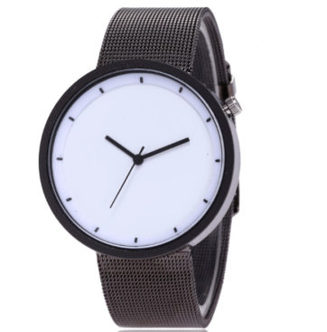 Reloj negro con blanco de caballero elegante extensible metal R2560