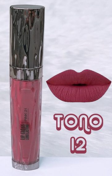 Labial Lip Gloss Long Lasting tono 12 Pink 21 M1524