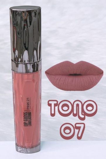 Labial Lip Gloss Long Lasting tono 7 Pink 21 M1519