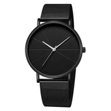 Reloj para hombre extensible negro de metal minimalista R2631