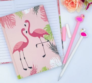 Libreta Tipo Agenda Pasta Dura Flamingos Rosas A892